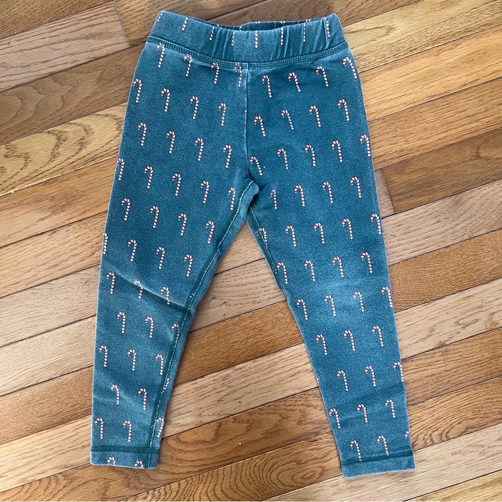 Hanna Andersson Blue Candy Cane Leggings